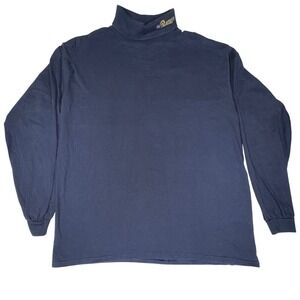 CSA St Louis Rams Mock Neck Shirt Mens L Navy Embroidered Long Sleeve Vintage